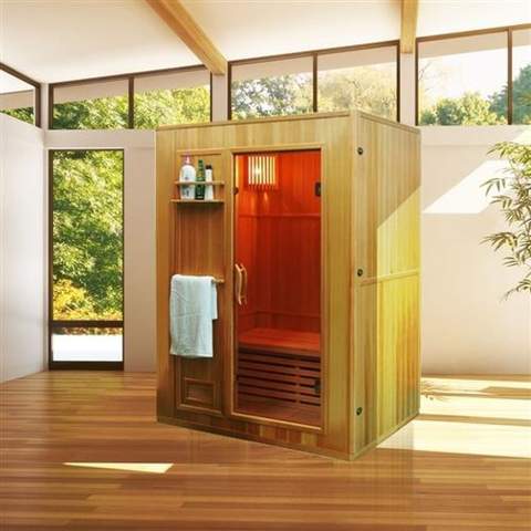 Aleko Canadian Hemlock Indoor Wet Dry Sauna 3 Person -3 kW ETL Certified Heater (SEN3OKA-AP)