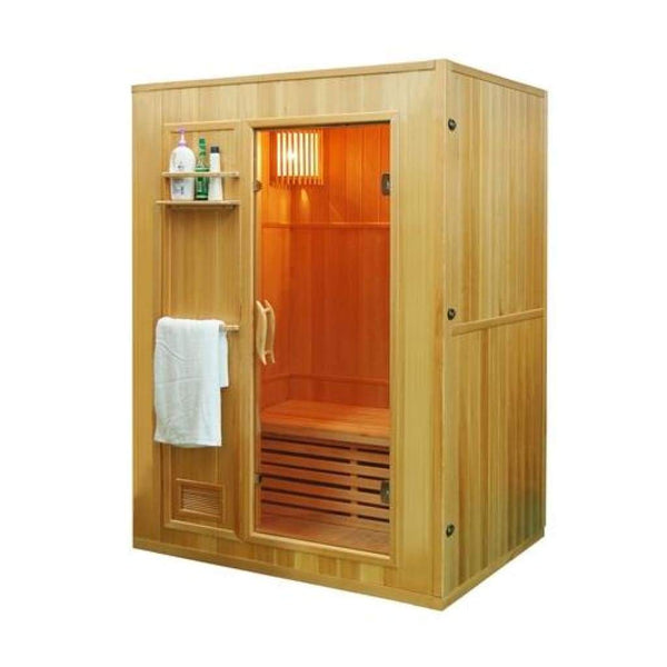 Aleko Canadian Hemlock Indoor Wet Dry Sauna 3 Person -3 kW ETL Certified Heater (SEN3OKA-AP)