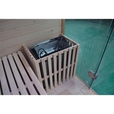 Aleko Canadian Hemlock Indoor Wet Dry Sauna 4.5 kW ETL Certified Heater 4 to 5 Person STI6HELSINKI-AP