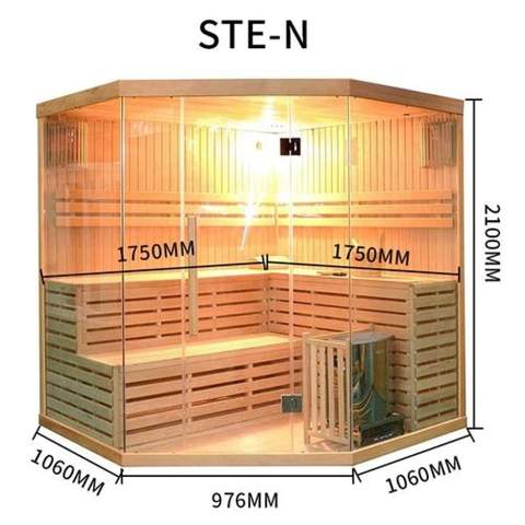 Aleko Canadian Hemlock Indoor Wet Dry Sauna 4 Person 4.5 kW ETL Certified Heater (SA3CMUR-AP)