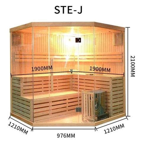 Aleko Canadian Hemlock Indoor Wet Dry Sauna 6 kW ETL Certified Heater 5 to 6 Person SEA5JIU-AP