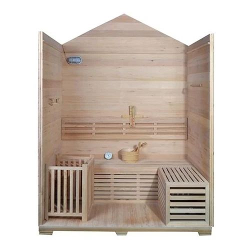 Aleko CED6IMATRA 4 Person Canadian Red Cedar Wood Outdoor and Indoor Wet Dry Sauna with 4.5 kW ETL Electrical Heater CED6IMATRA-AP