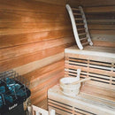 Aleko CED6PORI Outdoor Canadian Red Cedar Wet Dry Sauna 6 Person 6 kW ETL Electrical Heater Stone Finish CED6PORI-AP