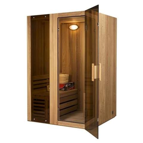 Aleko Hemlock Indoor Wet Dry Sauna Steam Room 3 kW ETL Certified Heater 2 Person STI2HEM-AP