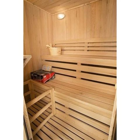 Aleko Hemlock Indoor Wet Dry Sauna Steam Room 3 kW ETL Certified Heater 3 Person STI3HEM-AP