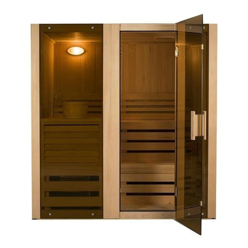 Aleko Hemlock Indoor Wet Dry Steam Room Sauna 4.5 kW ETL Certified Heater 4 Person STI4HEM-AP