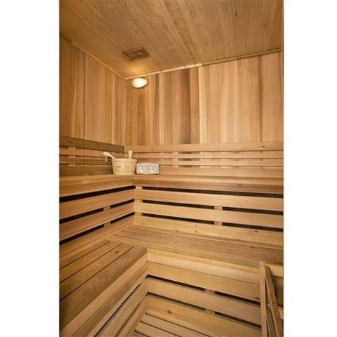 Aleko Hemlock Indoor Wet Dry Steam Room Sauna 6 kW ETL Certified Heater 6 Person STI6HEM-AP