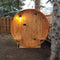 Aleko Outdoor and Indoor Western Red Cedar Barrel Sauna with Front Porch Canopy 4.5 kW ETL Certified 5 Person SB5CEDARCP-AP