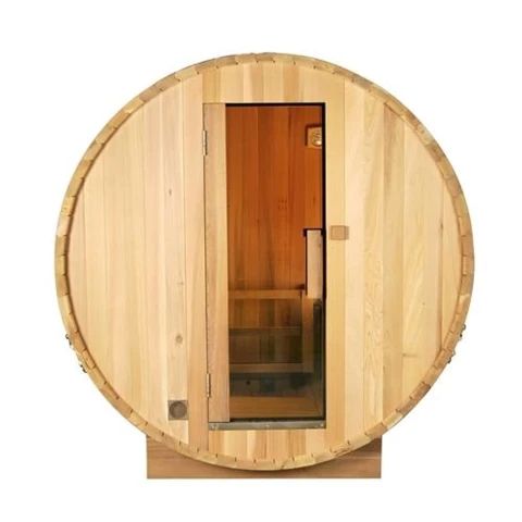 Aleko Outdoor and Indoor White Pine Barrel Sauna 5 Person 4.5 kW ETL Certified Heater SB5PINE-AP