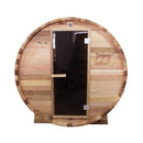 Aleko Outdoor or Indoor Rustic Western Red Cedar Wet Dry Barrel Sauna 6kW ETL Certified Heater 6 person SB6CEDAR-AP