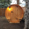 Aleko Outdoor or Indoor Western Red Cedar Wet Dry Barrel Sauna Front Porch Canopy 9 kW ETL Certified Heater 8 Person SB8CEDARCP-AP
