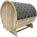 Aleko Outdoor Pine Barrel Sauna with Bitumen Shingle Roofing - 6 Person - 6 kW ETL Certified Heater SBPI6ADUR-AP