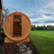 Aleko Outdoor Rustic Cedar Barrel Steam Sauna with Bitumen Shingle Roofing - 4 Person - 4.5 kW ETL Certified Heater SBRCE4UGIE-AP