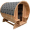 Aleko Outdoor Rustic Cedar Barrel Steam Sauna with Bitumen Shingle Roofing - 6 Person - 6 kW ETL Certified Heater SBRCE6NORE-AP
