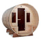 Aleko Outdoor White Pine Barrel Steam Sauna Front Porch Canopy ETL Certified 4 Person SBEMS4PN-AP