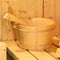 Aleko Outdoor White Pine Barrel Steam Sauna Front Porch Canopy ETL Certified 6 Person SBEMS6PN-AP