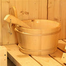 Aleko Outdoor White Pine Barrel Steam Sauna Front Porch Canopy ETL Certified 8 Person SBEMS8PN-AP