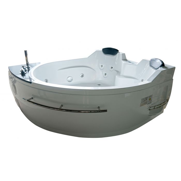 EAGO 5.5 ft Left Corner Acrylic White Whirlpool Bathtub for Two AM113ETL-L