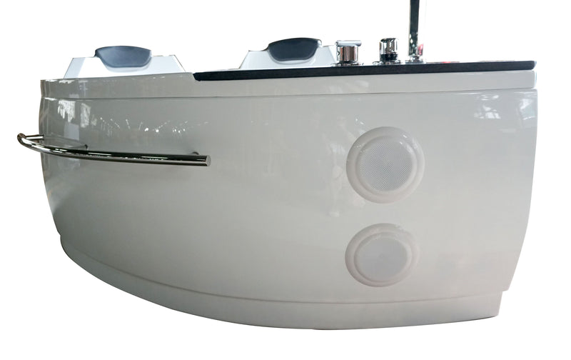 EAGO 5.5 ft Right Corner Acrylic White Whirlpool Bathtub for Two AM113ETL-R