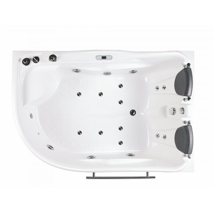 EAGO 6 ft Left Corner Acrylic White Whirlpool Bathtub for Two AM124ETL-L