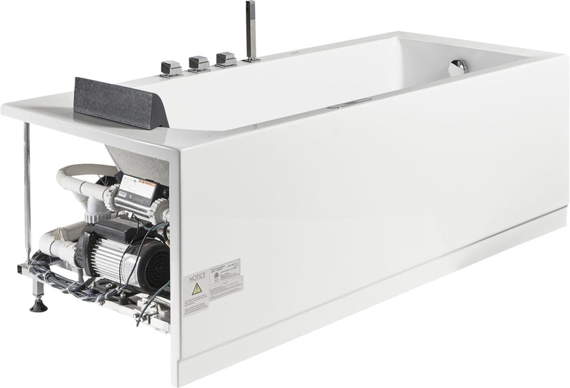 EAGO 5 ft Acrylic White Rectangular Whirlpool Bathtub w Fixtures AM154ETL-R5