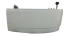 EAGO 59" Single Person Corner White Acrylic Whirlpool BathTub AM161-R 