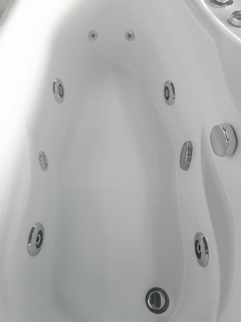 EAGO 57'' White Acrylic Corner Jetted Whirlpool Bathtub W/ Fixtures AM175-L 