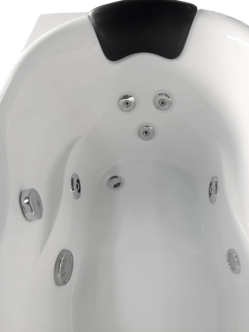 EAGO 57'' White Acrylic Corner Jetted Whirlpool Bathtub W/ Fixtures AM175-L 