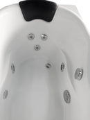EAGO 57'' White Acrylic Corner Jetted Whirlpool Bathtub W/ Fixtures AM175-R 