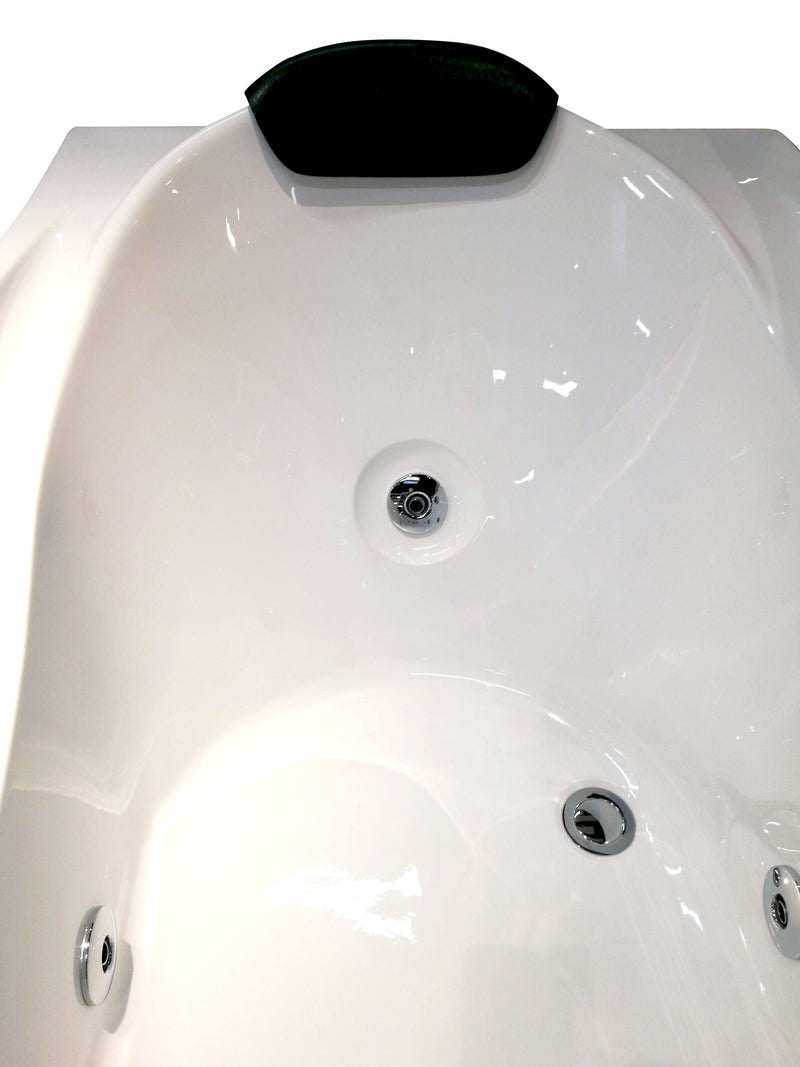 EAGO 6 ft Right Drain Acrylic White Whirlpool Bathtub w Fixtures AM189ETL-R