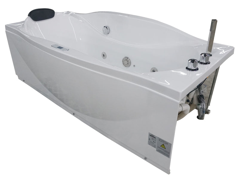 EAGO 6 ft Right Drain Acrylic White Whirlpool Bathtub w Fixtures AM189ETL-R
