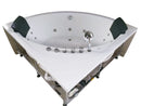 EAGO 5 ft Rounded Modern Double Seat Corner Whirlpool Bath Tub with Fixtures AM200
