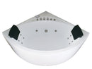 EAGO 5 ft Rounded Modern Double Seat Corner Whirlpool Bath Tub with Fixtures AM200