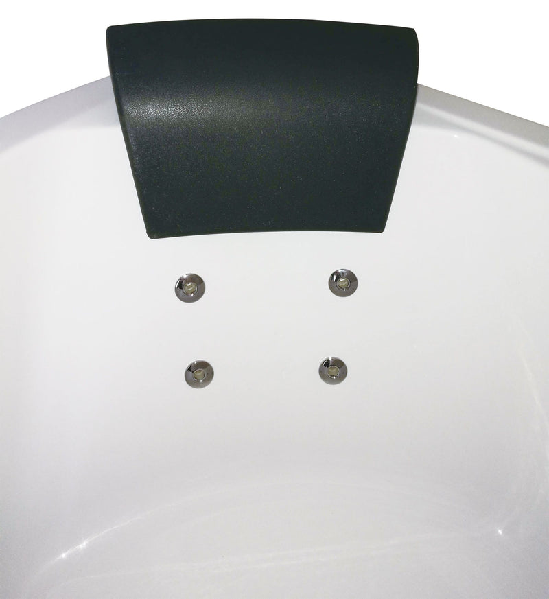 EAGO 5 ft Rounded Modern Double Seat Corner Whirlpool Bath Tub with Fixtures AM200