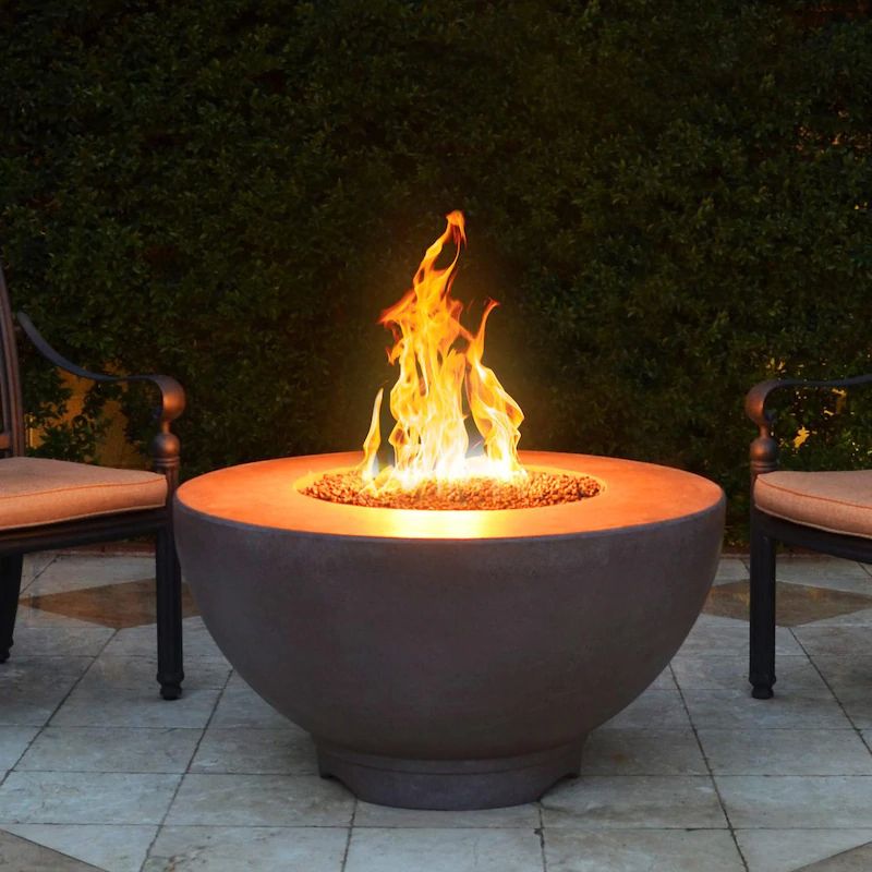 Sienna 37-Inch Natural Gas Fire Pit  by The Outdoor Plus  - Ash Concrete - Match Light