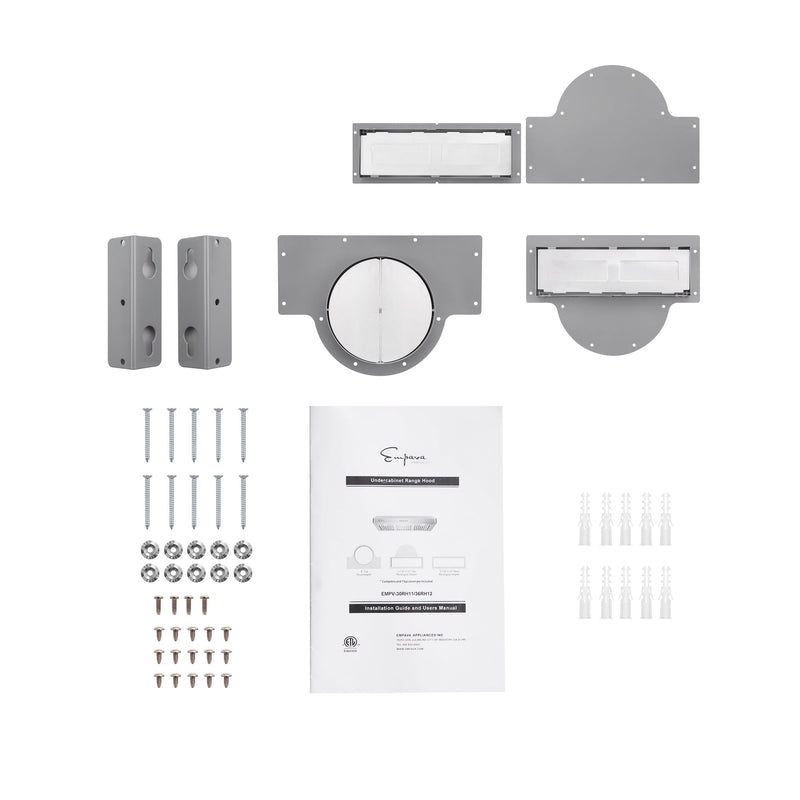Empava 30" Ducted 500 CFM Under Cabinet Range Hood 30RH11