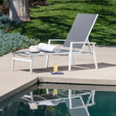 Hanover Aluminum Chaise Lounges and Glass Top Fire Pit NAPCHS3PCGFP-WG