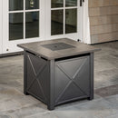 Hanover Steel Gas Fire Pit with Tile Top and Light Gray Lava Rocks NAPLES1PCFP