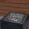 Hanover Chairs w/ Pillow, Side Table, Glass Top Fire Pit ACCENT4PCGFP-GRY