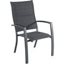 Hanover High Back Padded Sling Chairs, Aluminum Extension Table DELDN11PCHB-WG