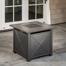 Hanover Alum Chaise Lounges and Tile Top Fire Pit NAPCHS3PCFP-GRY