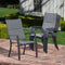 Hanover High Back Padded Chairs and Tile Top Fire Pit NAPLES5PCHBFP-GRY