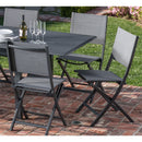 Hanover Aluminum Sling Folding Chairs, Aluminum Extension Table DAWDN11PCFD-GRY