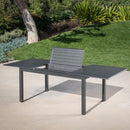 Hanover High Back Padded Sling Chairs Aluminum Extension Table CAMDN7PCHB-GRY