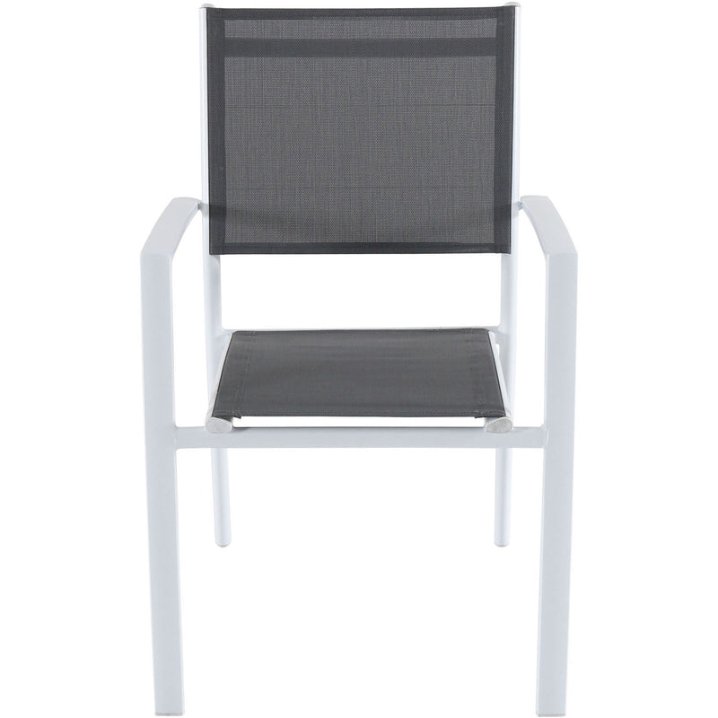 Hanover Aluminum Sling Chairs, Aluminum Extension Table CAMDN7PC-WHT