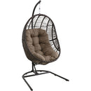Hanover Isla Steel/Wicker Rattan Hanging Egg Chair ISLAEGG-BRN