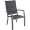 Hanover High Back Padded Sling Chairs, Aluminum Extension Table CAMDN9PCHB-GRY