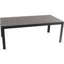 Hanover Aluminum Sling Chairs, Faux Wood Dining Table  TUCSDN7PC-GRY