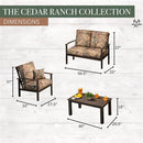 Hanover Side Chairs, Loveseat, and Slat Coffee Table CDRNCH4PC-CMO