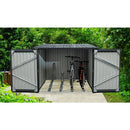 Hanover Galvanized Steel Bicycle Storage Lock Doors, Pent Roof w/ Gutters HANBIKESHD-GRY